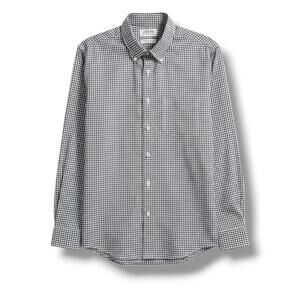 Arrow Dover Men’s Checkered Button-Down Shirt – Black & White, Size 16.5 (36/37)